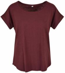 Build Your Brand Női póló hosszított hátsó résszel - Cherry | 3XL (BY036-1000343556)