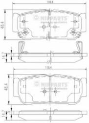 NIPPARTS Set placute frana, frana disc SSANGYONG REXTON (GAB) (2002 - 2012) NIPPARTS N3610402