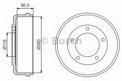 Bosch Tambur frana FORD TRANSIT bus (FD, FB, FS, FZ, FC) (2000 - 2006) BOSCH 0 986 477 203