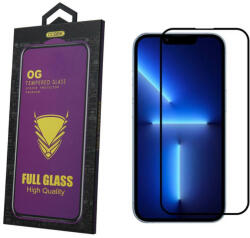 OG Premium iPhone 15 Pro Max Full Glue teljes kijelzős edzett üvegfólia, 9H keménységű, fekete