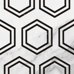 22, 3x22, 3 cm Mo Jónico Exa fehér márványos szürke erezet hexagon mintás matt járólap és csempe