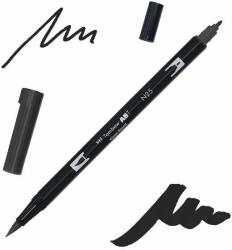 Tombow abt dual brush pen kétvégű filctoll - N25, lamp black