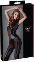 Cottelli Collection - Rövidujjú fényes overall (fekete) (27300651041) - shop