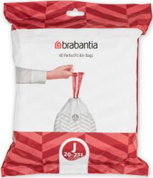 Brabantia PerfectFit szemeteszsák, J méret, 20-25L, visszazárható adagoló csomag, 40 zsák/csomag - 115608 (115608)