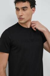 Giorgio Armani pamut póló fekete, nyomott mintás - fekete XXL - answear - 46 990 Ft