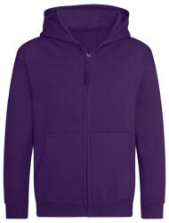 Just Hoods Kapucnis gyerek pulóver, Just Hoods AWJH050J, elején végig cipzárral, Purple-3/4
