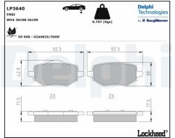 DELPHI set placute frana, frana disc DELPHI LP3640 (LP3640)