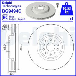 DELPHI Disc frana DELPHI BG9494C (BG9494C) - automobilus