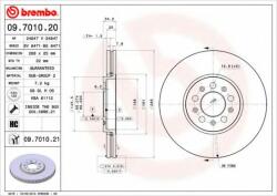 BREMBO Disc frana SKODA OCTAVIA I Combi (1U5) (1998 - 2010) BREMBO 09.7010. 21