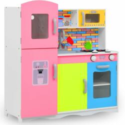  Bucătărie de jucărie pentru copii, multicolor, 80x30x85 cm, mdf (80255) Bucatarie copii