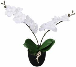  Plantă artificială orhidee cu ghiveci, 30 cm, alb (244420)