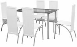  Set masă și scaune de bucătărie 7 piese, alb (242916)