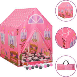 Cort de joacă pentru copii cu 250 bile, roz, 69x94x104 cm (3107750)