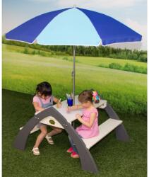 AXI masă picnic pentru copii "kylo" cu umbrela de soare xl, alb și gri (441648)