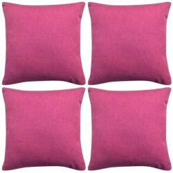  Huse de pernă cu aspect de pânză, 80 x 80 cm, roz, 4 buc (131572)