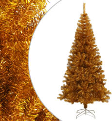  Pom de crăciun artificial cu suport, auriu, 180 cm, pet (321010)