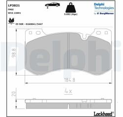DELPHI set placute frana, frana disc DELPHI LP3821 (LP3821)