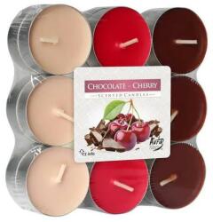 BISPOL Lumânări de ceai „Ciocolată și cireșe, 18 buc. - Bispol Chocolate Cherry Scented Candles 18 buc