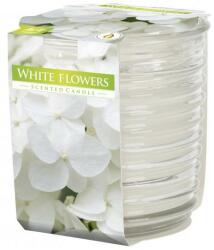 BISPOL Lumânare parfumată într-un pahar cu nervuri Flori albe - Bispol Scented Candle White Flowers 130 g
