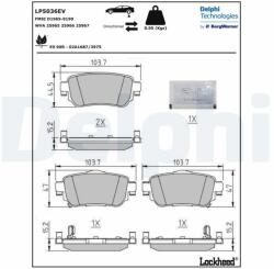 DELPHI set placute frana, frana disc DELPHI LP5036EV (LP5036EV)