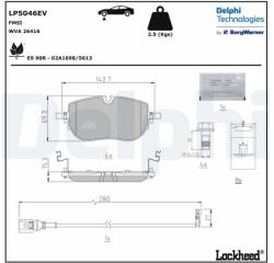 DELPHI set placute frana, frana disc DELPHI LP5046EV (LP5046EV)