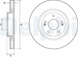 DELPHI Disc frana DELPHI BG4683C - automobilus