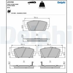 DELPHI set placute frana, frana disc DELPHI LP3705 (LP3705)