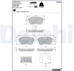 DELPHI set placute frana, frana disc DELPHI LP5013EV (LP5013EV)