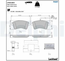 DELPHI set placute frana, frana disc DELPHI LP5018EV