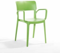 Novussi Scaun exterior Novussi Dynamic Plus cu brațe din polipropilenă verde suprapozabil (DCRDYNP020NVV)