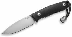 LIONSTEEL Fixed knife m390 blade Black G10 handle, leather sheath, Ti Pearl M1 GBK (M1 GBK)