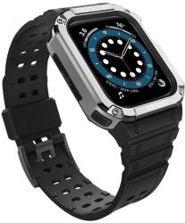 gigapack Apple Watch Series 9 41mm pótszíj (egyedi méret, , közepesen ütésálló, állítható + keret) fekete / ezüst (GP-141541)