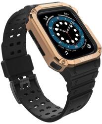 gigapack Apple Watch Series 9 41mm pótszíj (egyedi méret, , közepesen ütésálló, állítható + keret) fekete / rozéarany (GP-141542)