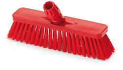 IGEAX élelmiszeripari tolóseprű, partvis fej, 30 cm, 0, 75mm kemény sörtével, piros (1038RT)