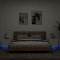 vidaXL 2 db fehér falra szerelhető éjjeliszekrény LED-világítással (836813) - pepita