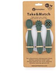 PETITEMARS PETITE&MARS Set de 3 linguri de antrenament din silicon Take&Match Misty Green 6m+ (AGS721817) Set pentru masa bebelusi