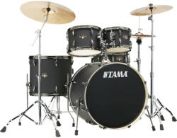 Tama - Imperialstar dobfelszerelés (22-10-12-16-14S") állványzattal, cintányérral és székkel, Blacked Out Black/Black Nickel HW