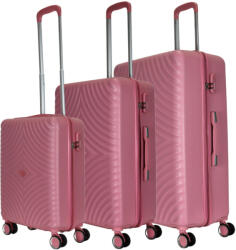 Benzi Mallorca rózsaszín 4 kerekű 3 részes bőrönd szett (BZ5687-szett-rozsaszin)