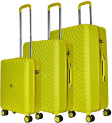 Benzi Mallorca sárga 4 kerekű 3 részes bőrönd szett (BZ5687-szett-sarga)