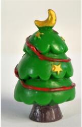  Karácsonyi figura fenyőfa félholdas csúcsdísszel 4, 2cm