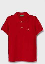 Benetton gyerek pamut póló piros, sima - piros 116