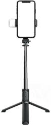  Prémium selfie bot, 19 - 104 cm, 360°-ban forgatható, exponáló gombbal, bluetooth-os, v4.0, tripod állvány funkció, világítással, fekete