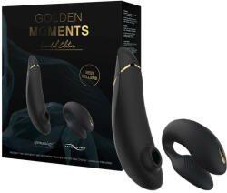 Womanizer Golden Moments 2 - csiklóizgató és párvibrátor (fekete) (05519450000) - padlizsan