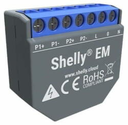 Shelly EM teljesítménymérő modul 2 csatorna 50A és 120A között
