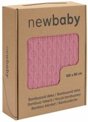 NEW BABY Bambusz kötött takaró New Baby mintával 100x80 cm pink - babyboxstore