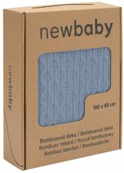 NEW BABY Bambusz kötött takaró New Baby mintával 100x80 cm blue - babyboxstore