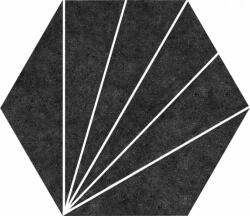 22x25 Co Aster Nero Hexagon fekete mintás design dekor járólap és csempe