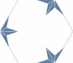  22x25 Co Stella Azul Hexagon kék csillag mintás design dekor járólap és csempe