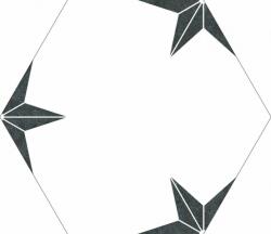 22x25 Co Stella Nero Hexagon fekete csillag mintás design dekor járólap és csempe