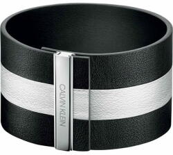 Calvin Klein Fekete-fehér bőr karkötő Rebel KJ9KBB09010 (Méret 6 cm - XS)